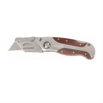 FOLDING, LOCKING UTILITY KNIFE- WOOD HANDLE