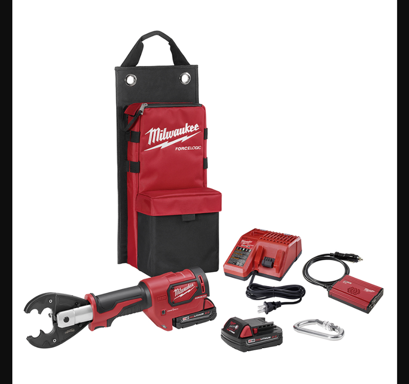 M18 18 Volt Lithium-Ion Cordless Force Logic 6T Utility Crimping Kit with D3 Grooves and Fixed O Die - Milwaukee - 2678-22O