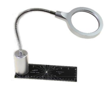 LED magnifier magnetic base light + center rule plate - Igaging 36-LED58