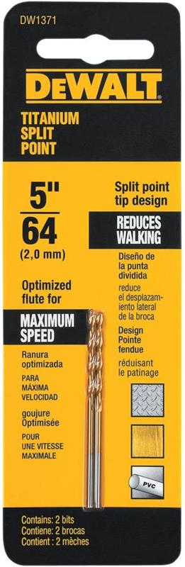 2 MECHES DEWALT 5/64 (TITANIUM)