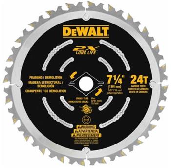 Lame 24D 7-1/4 pour charpente et démolition