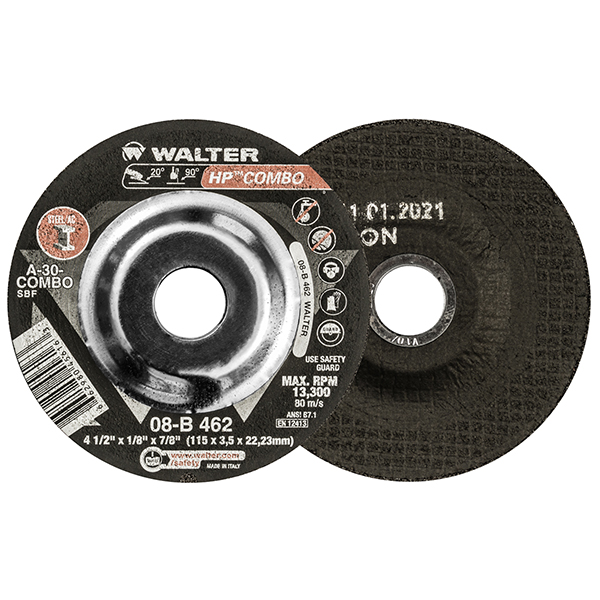 Meule à couper et rectifier HP COMBO™4-1/2" x 1/8" x 7/8" haute performance type 27   Prix à la pièce / Vendu en paquet de 25