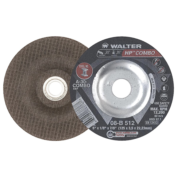 Meule à couper et rectifier HP COMBO™5" x 1/8" x 7/8" haute performance type 27  Prix à la pièce / Vendu en paquet de 25