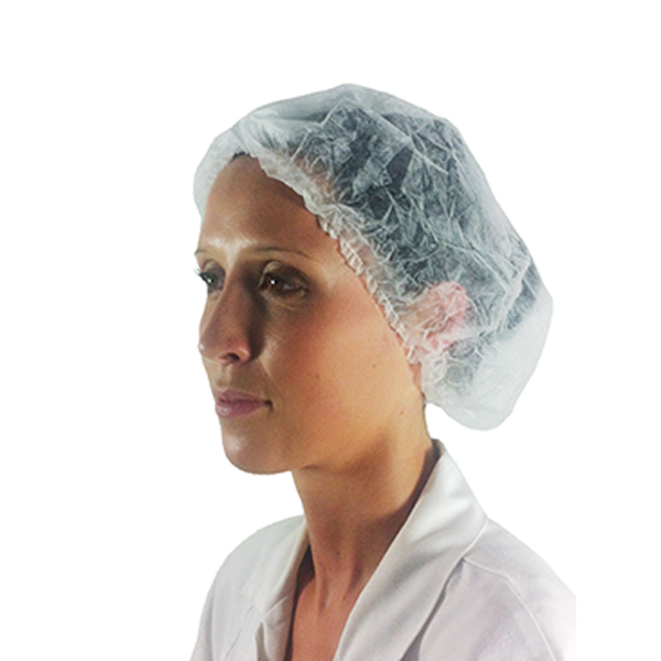 Bouffant cap pp clip "comfort" white, "simple elastic" 10 grs/m² , in wall mount dispenser  , (new) - 300 per case