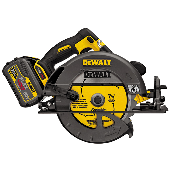 FLEXVOLT 60V MAX 7-1/4" (184MM) Cordless circular saw w/brake kit (includ 1 60V Lion battery and fast charger)