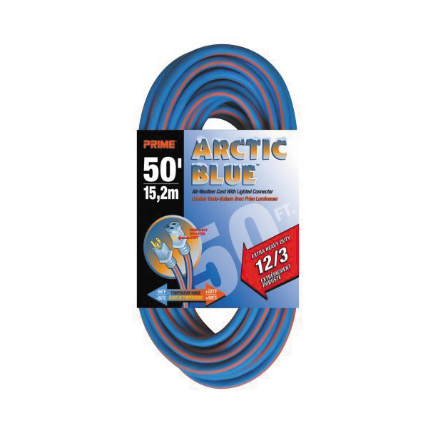 50' Extension cord - 12/3 SJEOW - Single tap