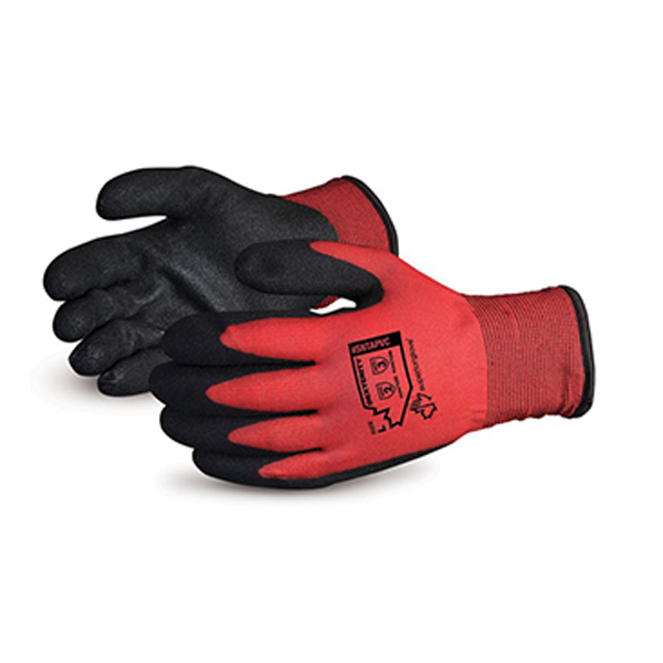 Gants Dexterity d'hiver doublés en nylon avec paumes PVC.Taille XL   Prix à la paire / Vendu en paquet de 12 paires