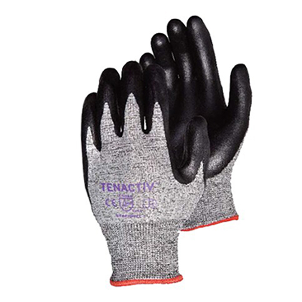 Gants TenActiv en tricot gris jauge 13 résistants aux coupures avec paumes en mousse de nitrile. Taille 10  Prix à la paire / Vendu en paquet de 12 pr