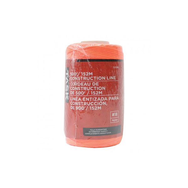 Ligne de construction tressée en nylon orange de rechange 500'